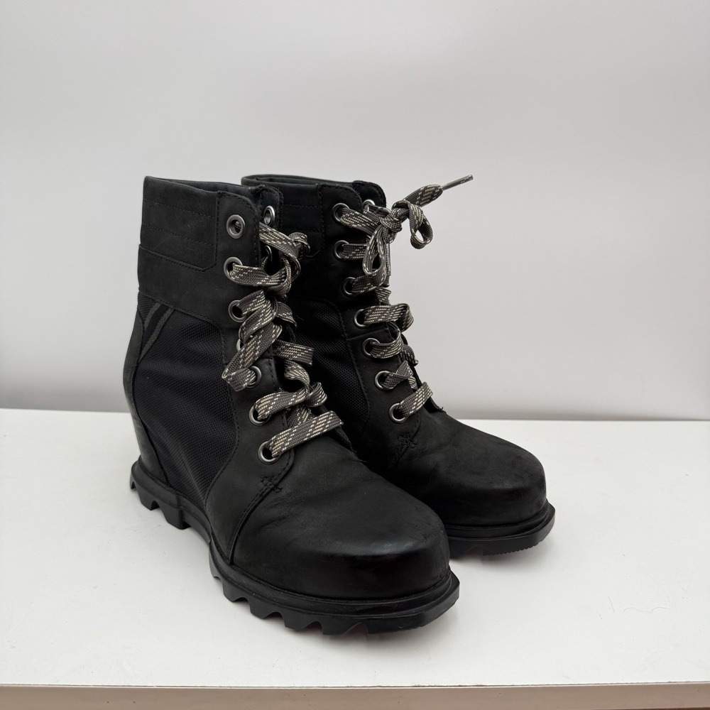 Sorel Joan Of Arctic Lexie PDX Waterproof 3" Hidden Wedge Boots Black Size 7